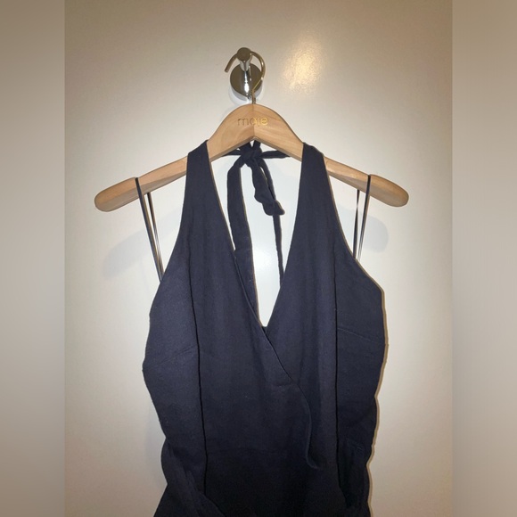 💛 bundle-$13 Abercrombie & Fitch Navy Liner Halter jumpsuit / romper size MP - Picture 3 of 6